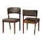 Baxton Studio Mid-Century Dark Walnut Wood Grey Faux Leather Dining Chairs 115-6137 - alternate 1